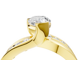 Yellow gold Pear Solitaire Channel-Set Split Shank Ring with Tension Prong Setting_19