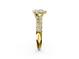 Yellow gold Pear Solitaire Chevron Pave Diamond Engagement Ring with Six-Prong Setting_5