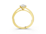 Yellow gold Pear Solitaire Diamond Engagement Ring with Four-Prong Setting on a Classic Band_11