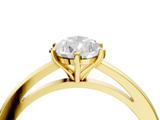 Yellow gold Pear Solitaire Diamond Engagement Ring with Four-Prong Setting on a Classic Band_12