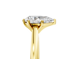 Yellow gold Pear Solitaire Diamond Engagement Ring with Four-Prong Setting on a Classic Band_13