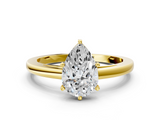 Yellow gold Pear Solitaire Diamond Engagement Ring with Four-Prong Setting on a Classic Band_8