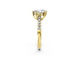 Yellow gold Pear Solitaire Diamond Engagement Ring with Pavé Band and Six-Prong Setting_29