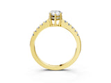 Yellow gold Pear Solitaire Diamond Engagement Ring with Pavé Band and Six-Prong Setting_30