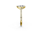 Yellow gold Pear Solitaire Diamond Engagement Ring with Pave Band and Six-Prong Setting_46