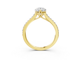 Yellow gold Pear Solitaire Diamond Engagement Ring with Pave Band and Six-Prong Setting_47