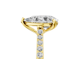 Yellow gold Pear Solitaire Diamond Engagement Ring with Pave Band and Six-Prong Setting_49