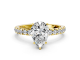 Yellow gold Pear Solitaire Diamond Pavé Band with Four-Prong Setting_64