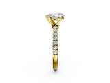 Yellow gold Pear Solitaire Diamond Pavé Band with Four-Prong Setting_66