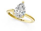 Yellow gold Pear Solitaire Diamond Ring with 4-Prong Setting on a Classic Band_4