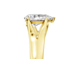 Yellow gold Pear Solitaire Diamond Ring with Cathedral Band and Four-Prong Setting_70