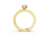 Yellow gold Pear Solitaire Diamond Ring with Channel-Set Baguette Band and Four-Prong Setting_95