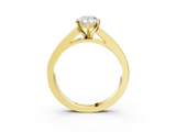 Yellow gold Pear Solitaire Diamond Ring with Channel-Set Band and Four-Prong Setting_11