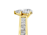 Yellow gold Pear Solitaire Diamond Ring with Channel-Set Band and Four-Prong Setting_13