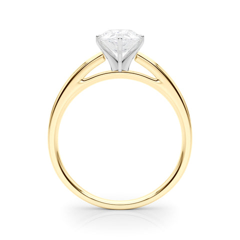 Yellow gold Pear Solitaire Diamond Ring with Four-Prong Setting and Classic Band 2