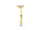 Yellow gold Pear Solitaire Diamond Ring with Four-Prong Setting and Classic Band_10
