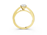 Yellow gold Pear Solitaire Diamond Ring with Four-Prong Setting and Classic Band_11
