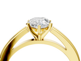 Yellow gold Pear Solitaire Diamond Ring with Four-Prong Setting and Classic Band_12