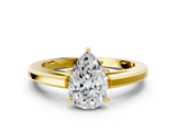Yellow gold Pear Solitaire Diamond Ring with Four-Prong Setting and Classic Band_8