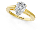 Yellow gold Pear Solitaire Diamond Ring with Four-Prong Setting and Classic Band_9