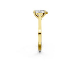 Yellow gold Pear Solitaire Diamond Ring with Four-Prong Setting and Tapered Band 3
