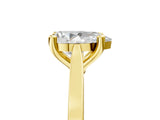 Yellow gold Pear Solitaire Diamond Ring with Four-Prong Setting and Tapered Band