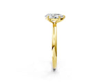 Yellow gold Pear Solitaire Diamond Ring with Four-Prong Setting on a Plain Band_22