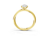 Yellow gold Pear Solitaire Diamond Ring with Four-Prong Setting on a Plain Band_23