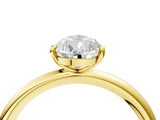 Yellow gold Pear Solitaire Diamond Ring with Four-Prong Setting on a Plain Band_24