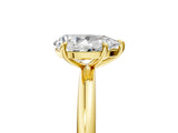 Yellow gold Pear Solitaire Diamond Ring with Four-Prong Setting on a Plain Band_25
