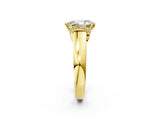 Yellow gold Pear Solitaire Diamond Ring with Pave Band and Six-Prong Setting_37