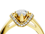 Yellow gold Pear Solitaire Diamond Ring with Pave Band and Six-Prong Setting_39