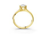 Yellow gold Pear Solitaire Diamond Ring with Six-Prong Cathedral Setting_35