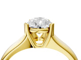 Yellow gold Pear Solitaire Diamond Ring with Six-Prong Cathedral Setting_36