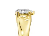 Yellow gold Pear Solitaire Diamond Ring with Six-Prong Cathedral Setting_37