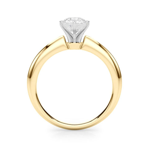 Yellow gold Pear Solitaire Diamond Ring with Six-Prong Setting on a Classic Band 2
