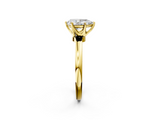 Yellow gold Pear Solitaire Diamond Ring with Six-Prong Setting on a Classic Band_5