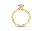Yellow gold Pear Solitaire Diamond Ring with Six-Prong Setting on a Classic Band_6