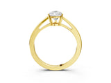 Yellow gold Pear Solitaire Diamond Ring with Split Shank and Four-Prong Setting_15