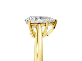 Yellow gold Pear Solitaire Diamond Ring with Split Shank and Four-Prong Setting_17
