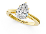 Yellow gold Pear Solitaire Diamond Ring with Split Shank and Four-Prong Setting_21