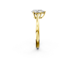 Yellow gold Pear Solitaire Diamond Ring with Split Shank and Four-Prong Setting_22