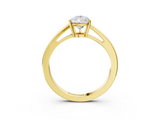 Yellow gold Pear Solitaire Diamond Ring with Split Shank and Four-Prong Setting_23
