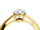 Yellow gold Pear Solitaire Diamond Ring with Split Shank and Four-Prong Setting_24