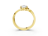 Yellow gold Pear Solitaire Diamond Ring with Split Shank and Prong Setting_69