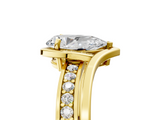 Yellow gold Pear Solitaire Diamond Ring with Split Shank and Prong Setting_71