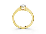 Yellow gold Pear Solitaire Diamond Ring with Tapered Band and Four-Prong Setting_72
