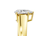 Yellow gold Pear Solitaire Diamond Ring with Tapered Band and Four-Prong Setting_74
