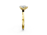 Yellow gold Pear Solitaire Diamond Ring with Thin Band and Four-Prong Setting_5