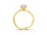 Yellow gold Pear Solitaire Diamond Ring with Thin Band and Four-Prong Setting_6